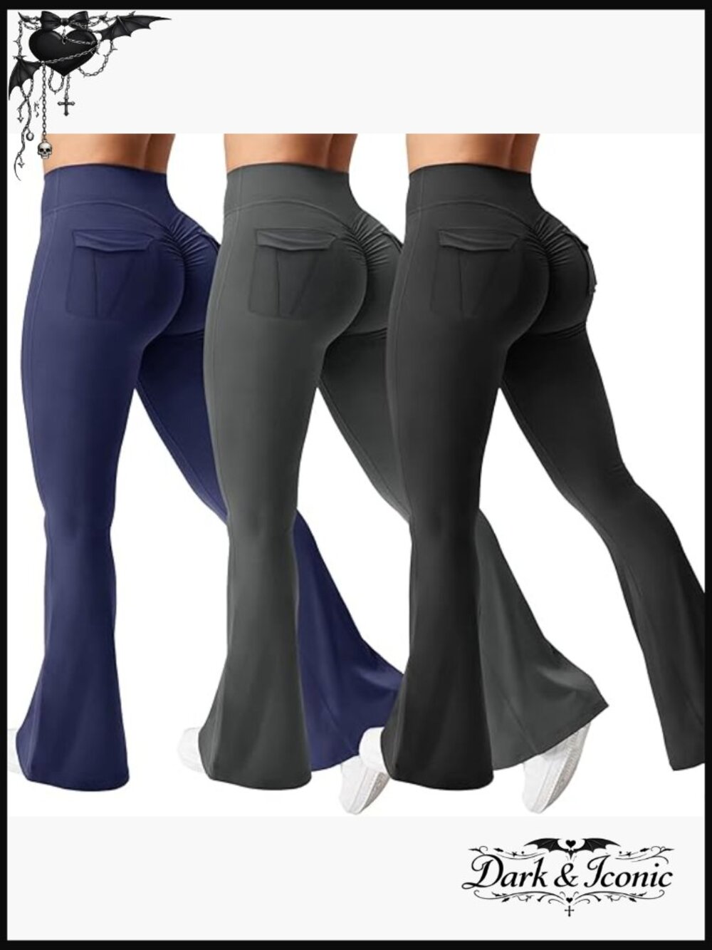 High Waisted Bootcut Yoga Pants with Pockets Tummy Control Scrunch Leggings